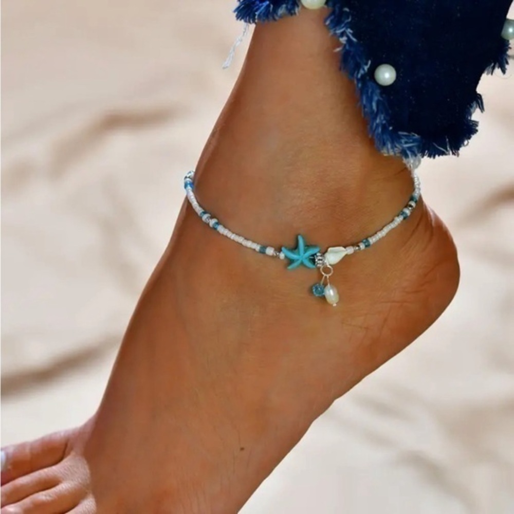 Starfish Beaded Anklet  Foot Chain Jewelry